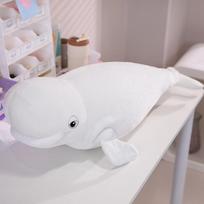 Soft blue big shark doll plush toy aquarium beluga doll child soothing rag doll 75cm（0.6kg） white