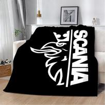 Prabangus sunkvežimio rašto pledas Pikniko pledai-S-Scanias Šiltas pledas Minkštas ir patogus pledas Namams Kelionėms Gimtadienio dovana 30x40in white