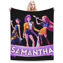 Saja Boys Band Kpop Demon Hunters Blanket Soft Warm Novelty Plush Throw Blanket For Children Outdoor Flannel Bedspread Bed Cover 30x40in