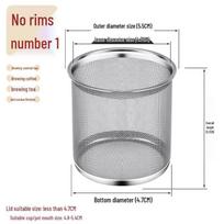 Nerūdijančio plieno arbatos sietelių rinkinys su stikliniu puodeliu ir tinklelio filtru No. 1 Without Steel Ring gray