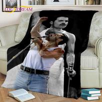 Karalienė-Roko Grupė 3D Freddie Mercury Antklodė, Minkšta Dekoratyvinė Antklodė Namams Miegamajam Lovai Sofai Piknikui Kelionei Biurui Dangalas Vaikams 75x90cm
