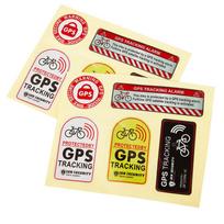 GPS sekimo signalizacijos lipdukas, atspindintis įspėjamasis motociklo dviračio lipdukas nuo vagysčių red
