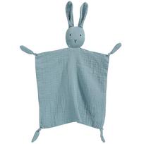 Muslin Fashion Soothe Appease Comforter Blanket Sleep Toy Baby Towel Bibs Sleeping Dolls mėlyna