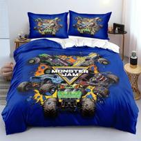 Monster Jam Sunkvežimis 3D Spausdintas Minkštas Antklodės Užvalkalas Pagalvės Užvalkalas Lovos Patalynės Rinkinys Twin Ful Quen King Dydžio Matmenys Matmenys Miegamojo Dekoruoti 140*210cm Gb-Single