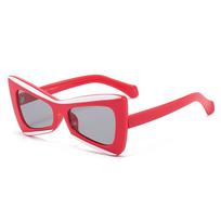 Vintage Cat Eye Sunglasses Women Luxury INS Irregular Square Sun Glasses Brand Retro Female Shades Fashion Oculos De Sol UV400 as picture red