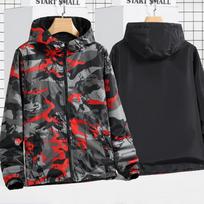 7XL Laisvalaikio striukė vyrams plius apkūniems plius dydžio su gobtuvu madinga kamufliažinė dvipusė vyriška pavasario ir rudens darbo striukė 7XL