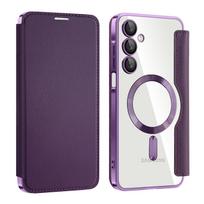 Apverčiamas magnetinis odinis dėklas, skirtas Samsung Galaxy A56 A55 A36 A35 A26 A15 A16 A05 A06, belaidžio įkrovimo, permatomu kortelės laikikliu, Funda For Galaxy A35 5G