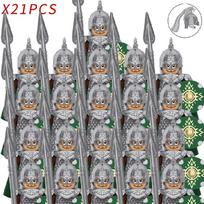 MOC Žiedų Valdovas Veiksmo Figūrėlės Žaislas Viduramžių Riteris Kareivis Orkai Elfai Azogas Goblinas Sauronas Aragornas Karai Statybinės Detalės Plytos Dovana gray
