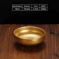 Retro Gold round 304 Rice noodle Bowl set Pickled Vegetable Bowl Snack Bowl Soup Cold Dish Plate Dining Japanese Seasoning basin brown
