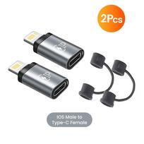 USB C adapteris USB Type C į Lightning moteriškas keitiklis IPhone 15 14 13 Xiaomi Samsung Lightning įkrovikliui Mobilūs priedai 2pcs ios male