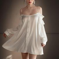 Summer new sex girl large size sexy pajamas summer thin seduction underwear pure desire wind suspender skirt 2xl size [recommended 90-100kg ] gray