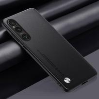 Prabangus PU odinis dėklas, skirtas Sony Xperia 1 5 10 V 1 IV galinis dangtelis, silikoninis apsauginis telefono dėklas, skirtas Sony Xperia 1 5 10 IV Coque For Xperia 10 IV juoda