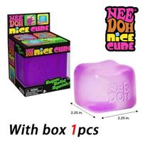 Geriausiai parduodamas Schylling Needoh Nice Cube Streso mažinimo jutimo žaislas ADHD dėmesiui ir nerimui Mažas minkštas stalo įrankis Fidget Tool Unisex violetinė