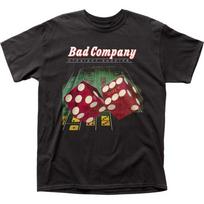 Bad Company Straight Shooter Vyriški marškinėliai Roko ir Rolo Muzikos Grupės Marškinėliai Nauji Juodi S brown