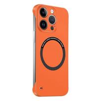 Ultra Thin Hard PC Magnetic Frameless Phone Case For iPhone 17 Air 16 15 14 13 12 11 Pro Max Matte Color Solid Back Cover For iPhone 16 Plus oranžinė