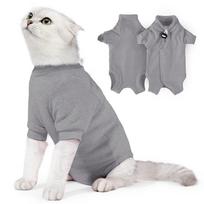 2026 Cross-Border Cat Post-Op Velcro Rehab Suit: Double Leg, All-Season, Breathable, Sterilized gray