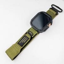 Nailono dirželis+dėklas Apple Watch Ultra juostai 42 46mm 49mm 44mm 41mm 45mm 40mm Taktinis sportinis apyrankė Iwatch serijoms 10 9 8 7 Series10-46mm black