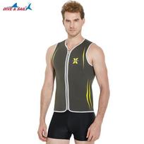 3mm Neoprene Wetsuit Vest Snorkeling Surfing Swimming Mens Front-Zip Rash Guard With UV Protection Large armijos žalia spalva