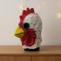 Visos galvos gyvūno galvos apdangalas suaugusiems Lateksinis kostiumas Šventės reikmenys suaugusiems, Helovinas, Rooster Mask gray