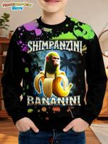 Italian Brainrot Boys Sweatshirt Autumn Long Sleeve Round Neck Hoodie Tungtung Sahur Brainrot Cartoon Children Tops Boys Clothes 120 gray