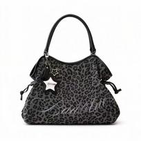 Nauja Badblue moteriška leopardinio rašto rankinė - Stilinga kriauklės formos ir paprasta peties crossbody rankinė black