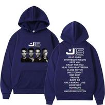 Jls Britų Pop Klasikinio Roko Grupės Tour Prekės Džemperis su Gobtuvu Vyriški Drabužiai Retro Yra Didesnio Dydžio Ilgomis Rankovėmis Palaidinė Gotikinis Laisvas Džemperis su Gobtuvu M tamsiai mėlyna spalva