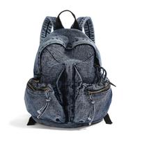 Schoolbag Denim Tote Bag Women's Korean Edition New Trendy Autumn and Winter Large Capacity Daily Commuter Versatile Casual Backpack šviesiai mėlyna spalva