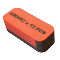 Coin Cell Battery Storage Case for CR2032, Pull Out 12 Slot Box for Spare Battery Counting, Repair Work Area and Carry Bag Storage 1 orange