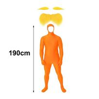 Geltonas ūsas ir antakiai Nematomas pilno kūno kostiumas Spandex kombinezonas Kostiumas suaugusiems Vaikams Adult 190cm orange