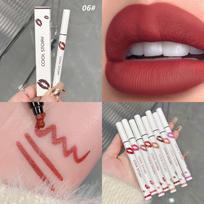Quick-drying Matte Lip Liner Non-stick Cup Liquid Lipstick Pen Fixed Lip Glaze Lasting Waterproof Sweat 07# white