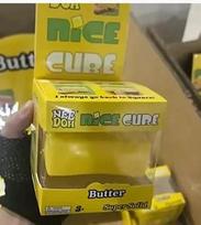 Naujas Atvykimas NeeDoh Mielas sviestinis kubas su blizgučiais, švytintis, spaudomas žaislas, lėtai keliantis, sensorinis fidget kubas, nuo nerimo, streso mažinimo žaislas yellow