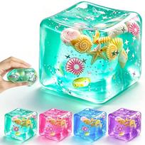 Leduko Squishy kamuoliukas Lėtai kylantis Sensorinis Žaislas Streso Malšinimui Vasaros Vandenyno Kriauklė Sensorinis Suspaudžiamas Kubas Vaikams Suaugusiems Dovanos žalia