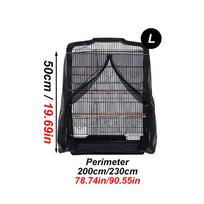 1PC Zippered Parrot Cage Mesh Cover Dust Breathable Design for All Cage Shape Reusable Pet Parrot Bird Cage Cover for Home Decor 4XL gray