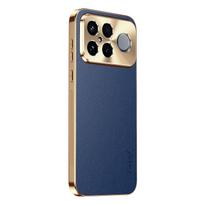 Verslo Odinis Padengtas Objektyvo Apsauga Telefonui Dangtelis skirtas Xiaomi POCO F9 Ultra F9 Pro F8 Pro Palin Litchi Raštas PU Anti-Drop Dėklas Poco F8 ultra mėlyna