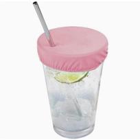 10pcs Stretchy Fabric Drink Scrunchie Covers Anti-Spike Drink Cup Protector  Nightclub rožinė