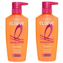 L'Oréal Paris Elvive Dream Length Shampoo 400ml + Conditioning Hair Pack 375ml 410ml 1 pcs pink