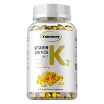 Xemenry Vitaminas K2 MK-7 200mcg minkštos kapsulės 120 vnt. — Kaulų palaikymas, Mineralų palaikymas, Kalcio absorbcija 120*1
