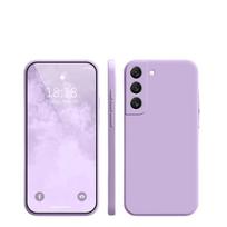Luxury Liquid Silicone Soft Phone Case For Samsung Galaxy S26 S25 Edge S24 S23 S22 S21 S20 Ultra S24 FE Plus 20 Ultra Cover Galaxy S22+ 5G violetinė