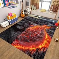 3D ugnikalnio lavos magmos plotas kilimas Didelis kilimas svetainei miegamojo sofai prie durų dekoravimas, vaikiškas žaidimų neslystantis grindų kilimėlis 40cm x 60cm