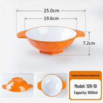 Large Double-Handle Melamine Bowl for Spicy & Sour Soup, Rice Noodles, and Maocai - Ideal for Commercial Noodle Restaurant Use