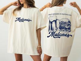 Malone's Burgers Hastings MA Comfort Colors® Tshirt, Bookish Gift, Malone's Briar Hockey Tee, Off-Campus Shirt, Briar U Hockey Romance TEE 3XL white