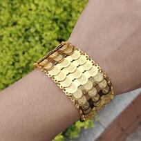 Gold Color Coins Bangles&Bracelets for Women Men Money Coin Bracelet Islamic Muslim Arab Middle Eastern Bridal Jewelry African Gifts 20cm beige