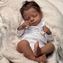 50cm Reborn kūdikio lėlė Silikoninė Tikri plaukai Gimtadienio dovana cuddly cloth body gray