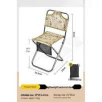 Ultra-light Aluminum Portable Folding Chair with Backrest beige