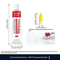5/10ml TPR klijai žaislams spausti, kambario temperatūroje stingstantis klijai streso kamuoliukų taisymui, „pasidaryk pats“ rankdarbių studija 5ML white
