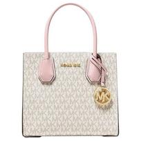 MICHAEL KORS Mercer PVC With Skin Trunk Bag, Crossbody Bag, One Shoulder Handbag Women's Vanilla 35S1GM9M2B-PWD BLSH MLT Basic Set (Bag+Dust Bag) white