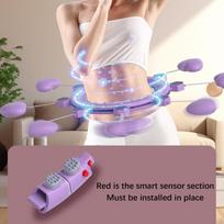 Weighted Fitness Hoop Detachable Knots Rechargeable Home Gym Training 2 in 1 violet violetinė