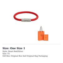 HERMES Puzzle H Bracelets Men's Heart Red/Silver H077324FPS3- One Size 1 red