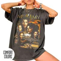 Comfort Colors® Mumija 1999 m. Vintažiniai marškinėliai, Rick O'Connell Evelyn Filmo Prekės, Retro 90-ųjų Veiksmo Filmo Marškinėliai 140 black