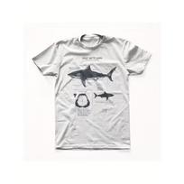 Jaws anatomy T-shirt, shark shirt, round neck short sleeved T-shirt for men, casual and fashionable pure breathable top T-shirt 110 gray